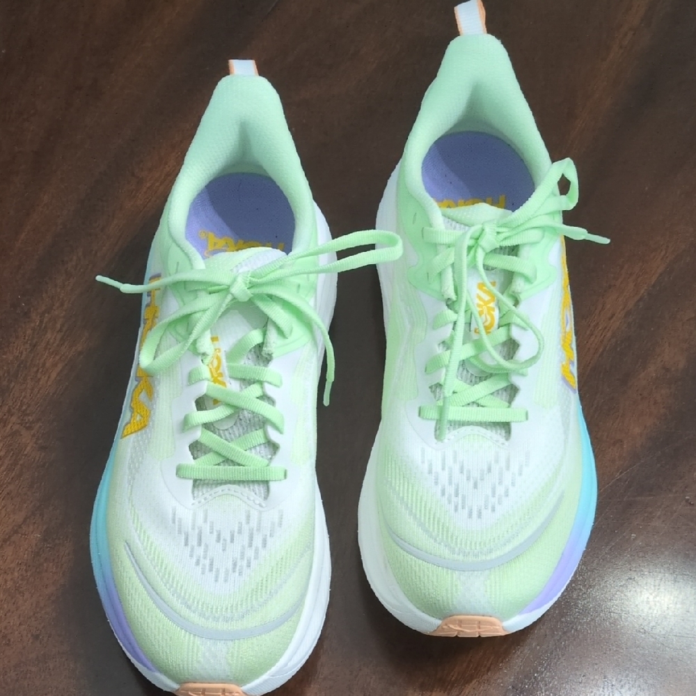 Hoka Skyflow Running Shoes Green, Purple And Blue
